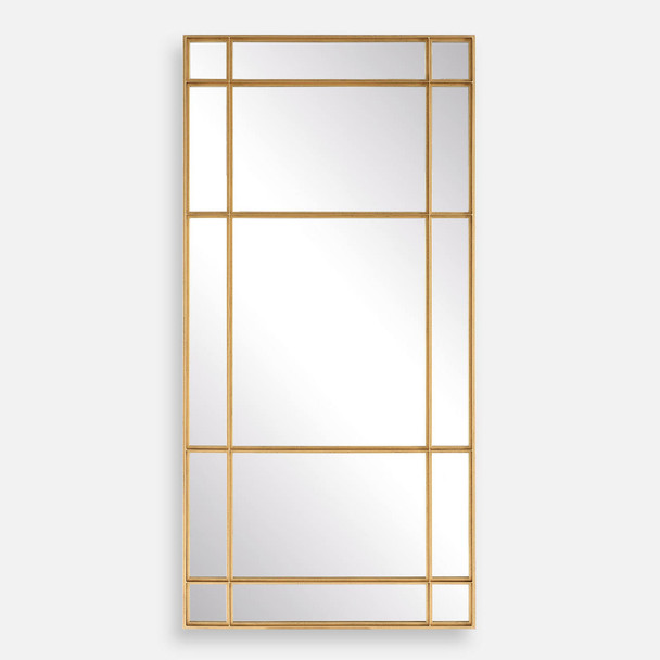 Spurgeon Gold Window Mirror Mid-Century Modern style Wall Mirror Decor