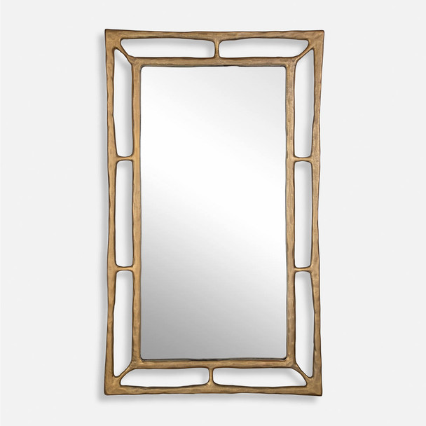 Felix Brass Rectangle Mirror Mid-Century Modern style Wall Mirror Decor