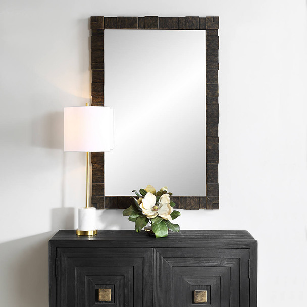 Bustelo Dark Bronze Mirror - Size: 115H x 75W x 3D (cm) - Mid-Century Modern style