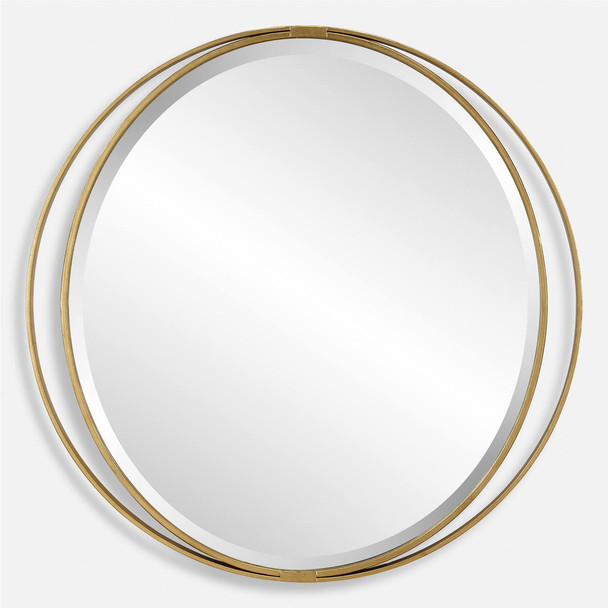 Rhodes Gold Round Mirror Mid-Century Modern style Wall Mirror Decor Rhodes Gold Round Mirror Mid-Century Modern style Wall Mirror Decor