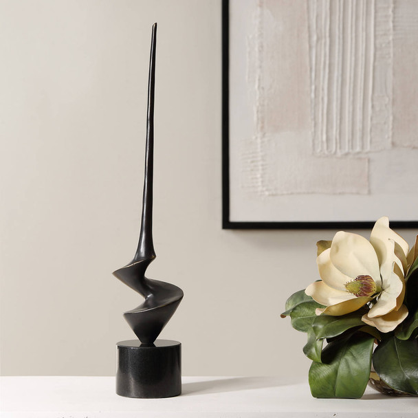 All Twisted Bronze Sculpture - Size: 53H x 12W x 11D (cm) - Mid-Century Modern style