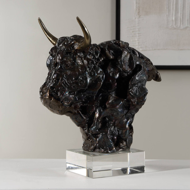 Bison Bust Bronze Sculpture - Australia wide delivery