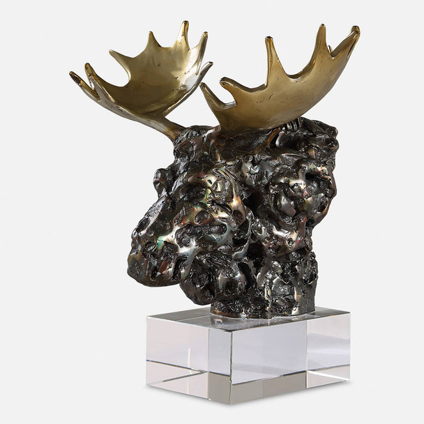 Moose Bust Bronze Sculpture Contemporary style Sculpture Decor
