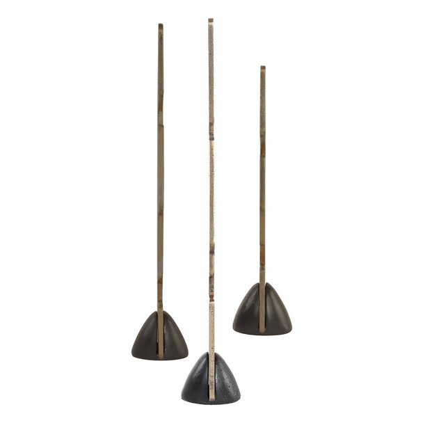 Geometric Echoes Bronze Sculptures Set/3 - Australia wide delivery