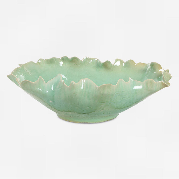 Lila Green Glass Bowl Contemporary style Tray Decor