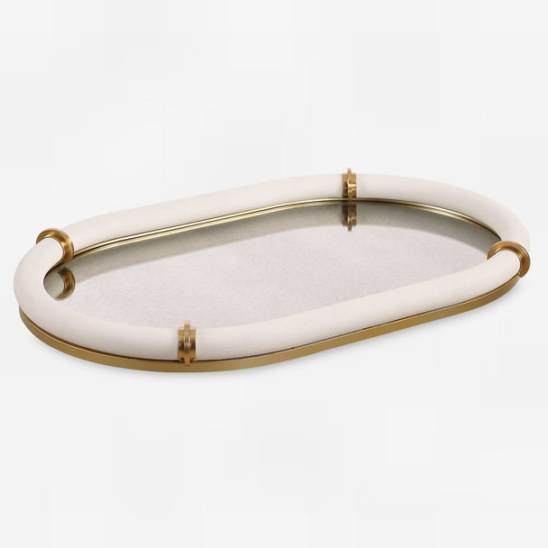 Cyprus Leather Oval Tray Contemporary style  Decor
