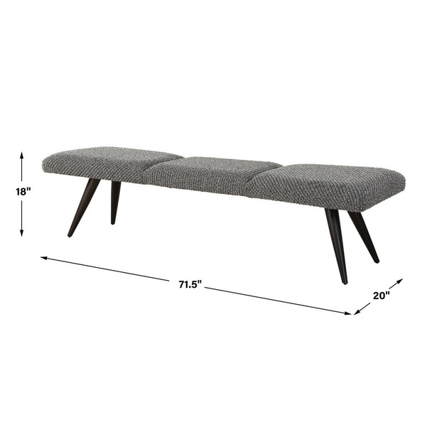Bowtie Charcoal Fabric Bench