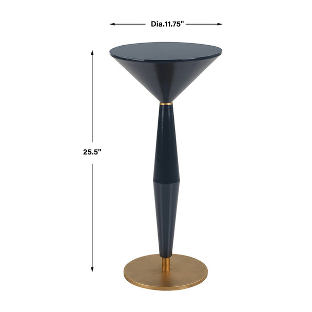 Luster Navy Blue Accent Table - Sale on Mid-Century Modern style Accent Tables