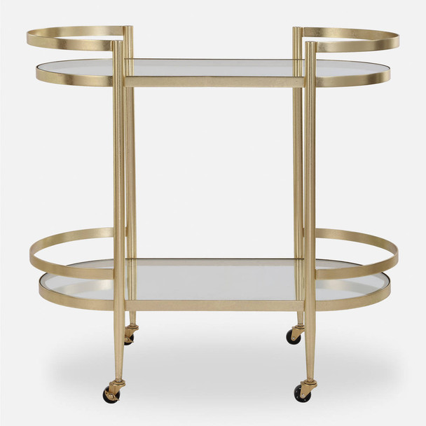 Isabelle Gold Bar Cart Contemporary style Serving Cart Decor