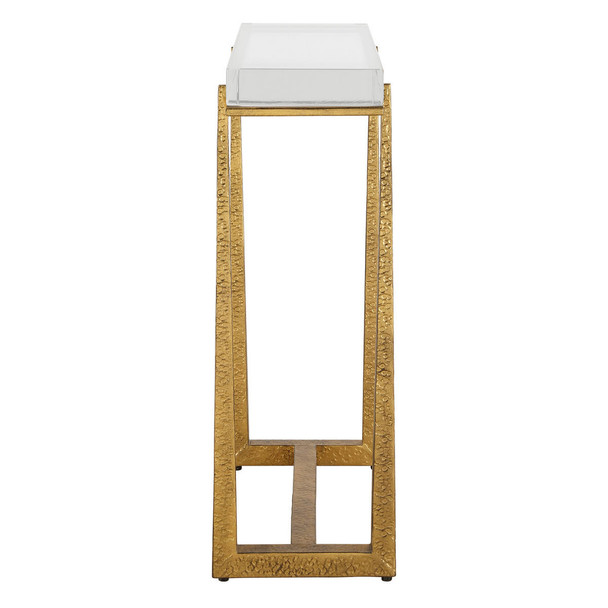 Midas Thick Crystal Accent Table - Sale on Mid-Century Modern style Accent Tables