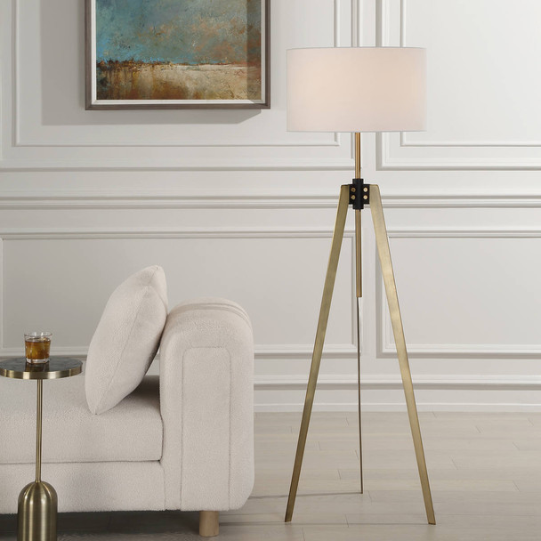 Anchorage Tri-pod Floor Lamp - Size: 161H x 48W x 48D (cm) - Mid-Century Modern style