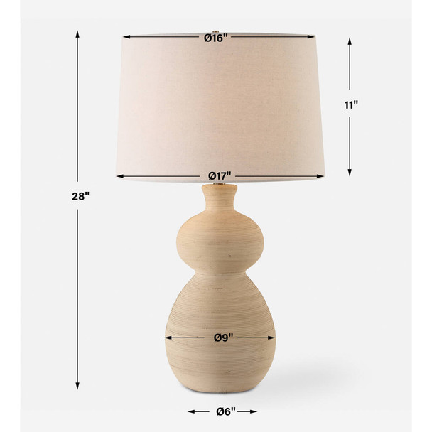 Pueblo Fired Clay Table Lamp - Discount Mid-Century Modern style Table Lamps