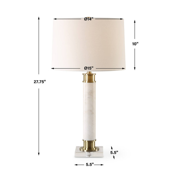Plinth White Marble Table Lamp - Discount Mid-Century Modern style Table Lamps