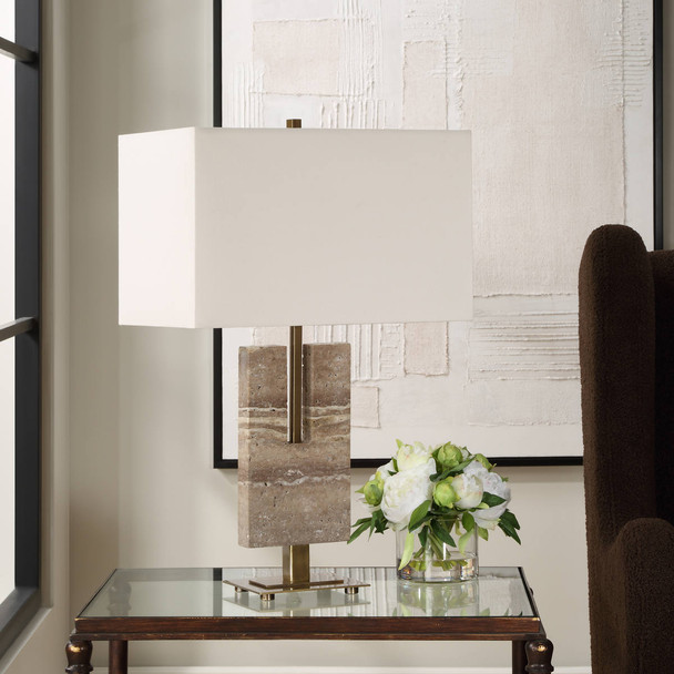 Turning Point Travertine Table Lamp - Australia wide delivery