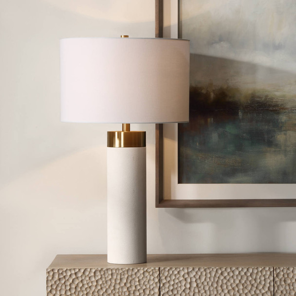 Wessex White Table Lamp - Size: 71H x 41W x 41D (cm) - Mid-Century Modern style