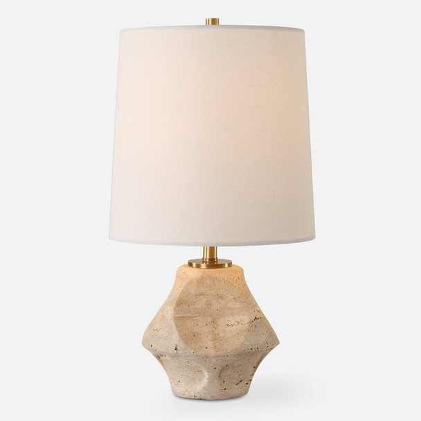 Indent Travertine Accent Lamp Mid-Century Modern style Table Lamp Decor