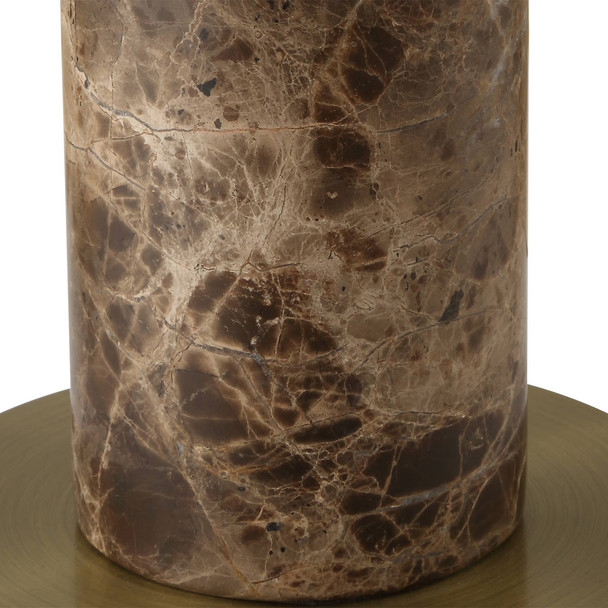 Sepia Brown Marble Buffet Lamp - Sale on Mid-Century Modern style Table Lamps