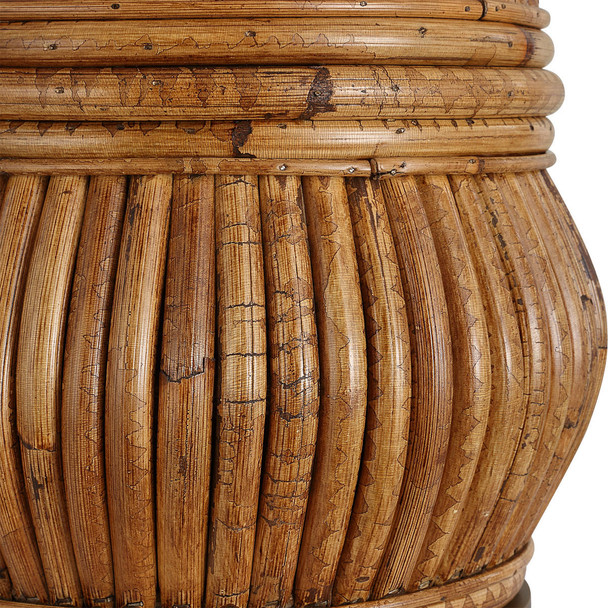 Reed Honey Rattan Table Lamp - Sale on Mid-Century Modern style Table Lamps