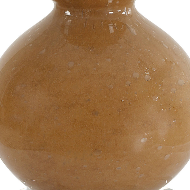 Sienna Caramel Glass Buffet Lamp - Cairns, Darwin Mid-Century Modern style Table Lamps