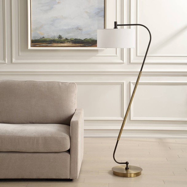 Irwin Curved Brass Floor Lamp - Australia wide delivery