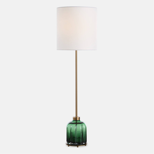 Lois Green Glass Buffet Lamp Mid-Century Modern style Table Lamp Decor
