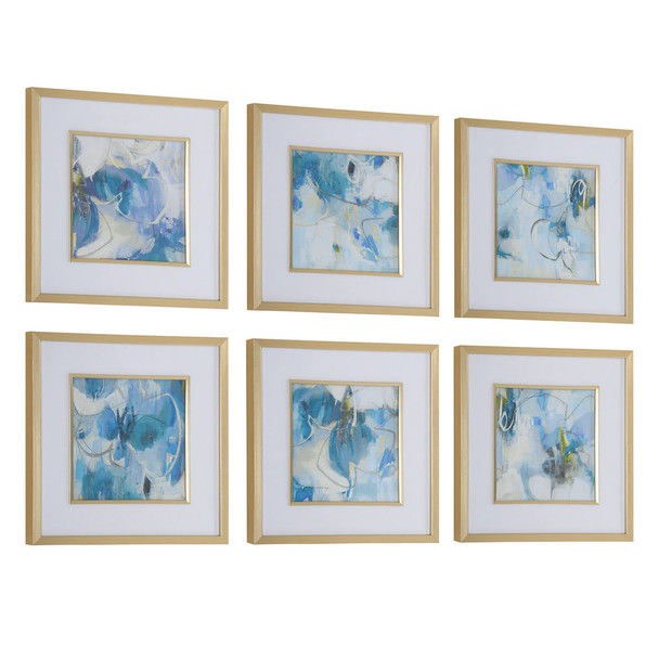 Fresh Start Blue Abstract Prints S/6 - Melbourne, Sydney, Brisbane delivery