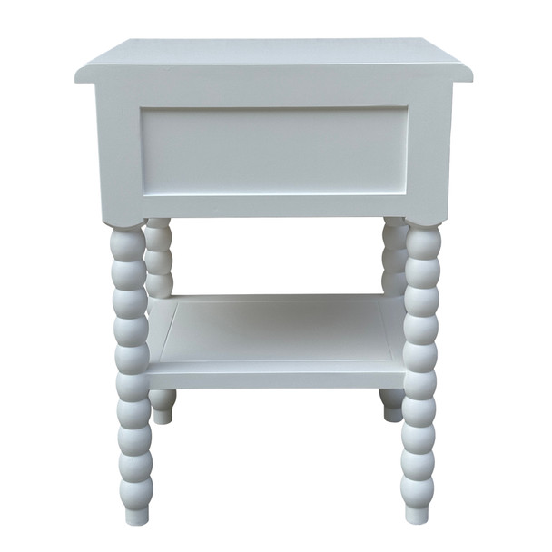 Belleville Bobbin 50cm Side Table - White - Hobart, Launceston, Perth French Provincial style Bedroom furniture