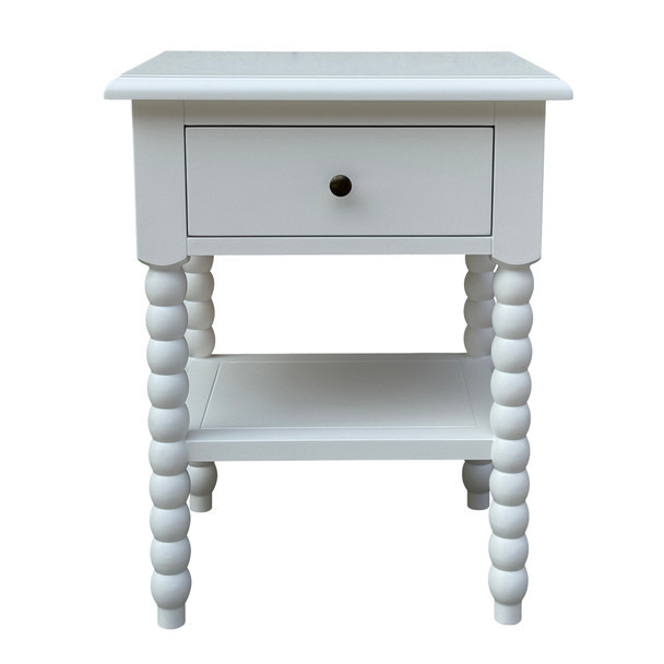 Belleville Bobbin 50cm Side Table - White - French Provincial style