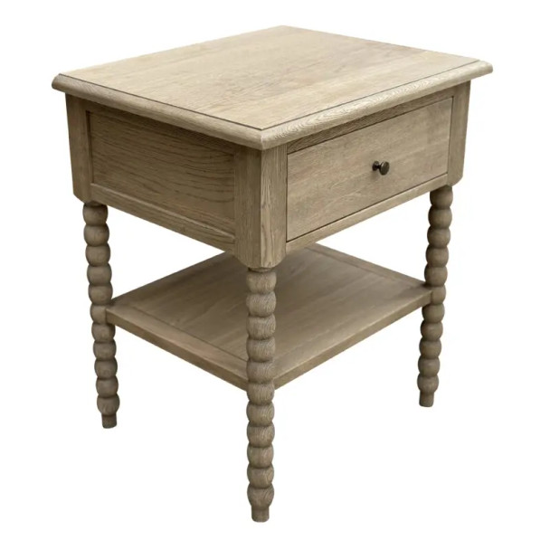Belleville Bobbin 60cm Side Table - Weathered Oak - HL602-60#105