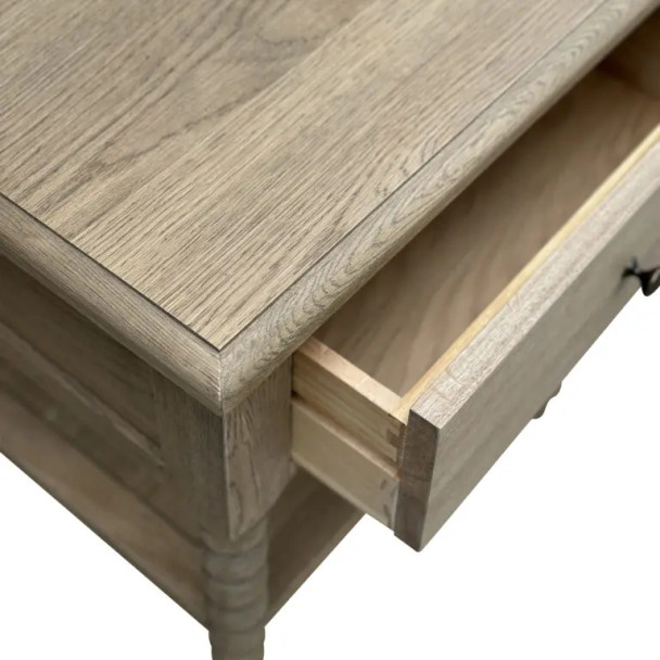 Belleville Bobbin 60cm Side Table - Weathered Oak - HL602-60#105