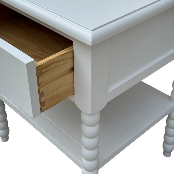 Belleville Bobbin 60cm Side Table - White - Melbourne, Sydney, Brisbane French Provincial style Bedroom furniture