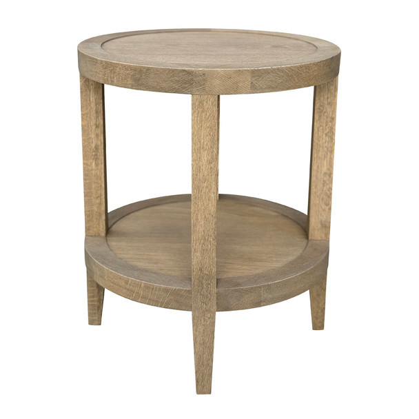 Portland Round Timber Side Table - Dark Oak - Dark Oak - Hand made Bedroom furniture