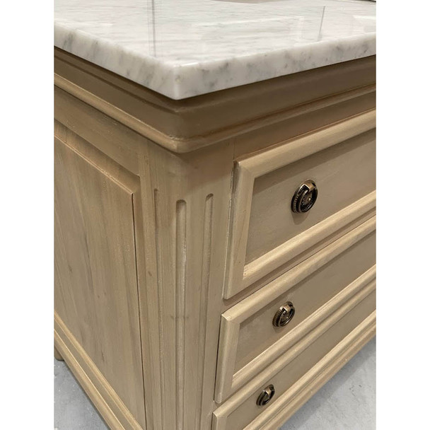 Hayward Single Vanity w/ Sink & Marble Top - Sandbar - Farmhouse bathroom vanity