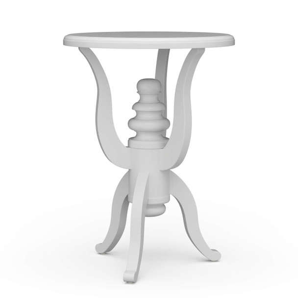 Darby Side Table - True White - Size: 67H x 50W x 50D (cm) - French Provincial style