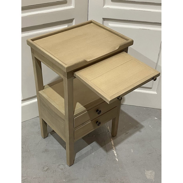 Eton 2 Drawer Side Table w/ Pull Out Shelf - Sandbar - Hobart, Launceston, Perth Craftsman style Bedroom furniture