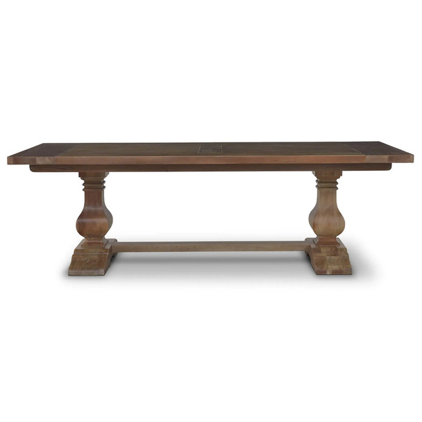 Provincial Trestle Dining Table 240cm - Straw Wash - Size: 244H x 102W x 76D (cm) - French Provincial style