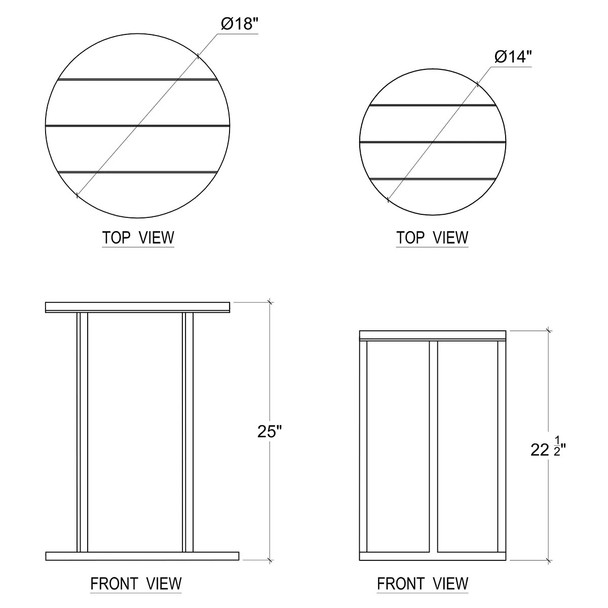 Espresso Nesting Tables - Natural Iron / Fruit Wood - Solid Timber Industrial style Living Room furniture