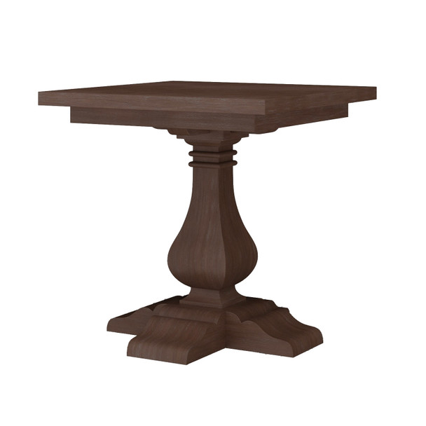 Provincial Trestle End Table - Antique Oak - Size: 56H x 56W x 56D (cm) - French Provincial style