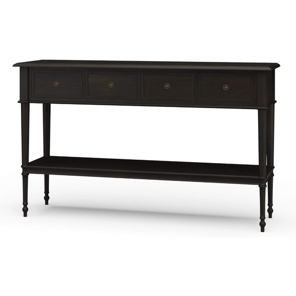Kensington Hall Table Narrow - Black Wash - Size: 90H x 150W x 42D (cm) - Traditional style