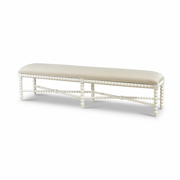 Cholet Bench - True White, Corsica Linen 