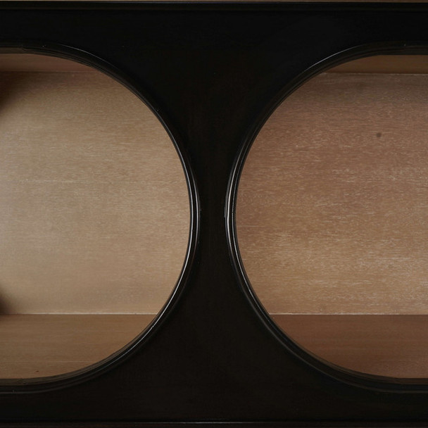 Vannes Crescent Bookcase - Black Wash / Sandbar - Cairns, Darwin Mid-Century Modern style Living Room furniture
