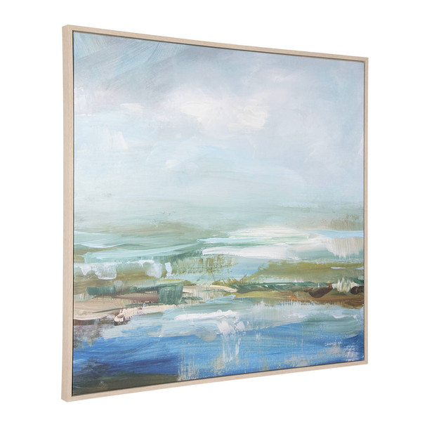 Lush Valley Framed Canvas Countryside style Painting Decor