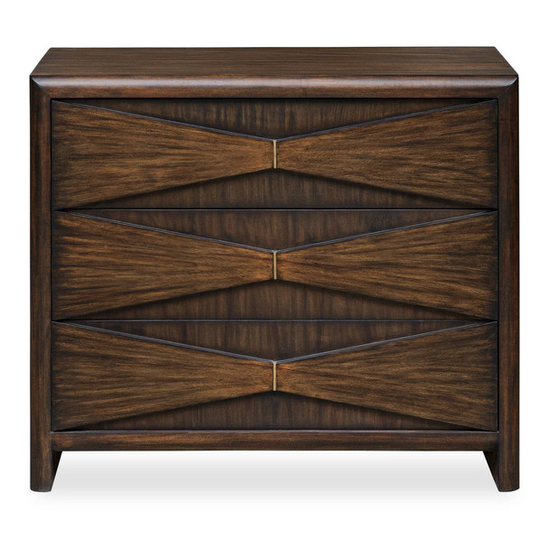 Bowtie 3 Drawer Mid-Century Chest - Size: 84H x 97W x 43D (cm) - Mid-Century Modern style