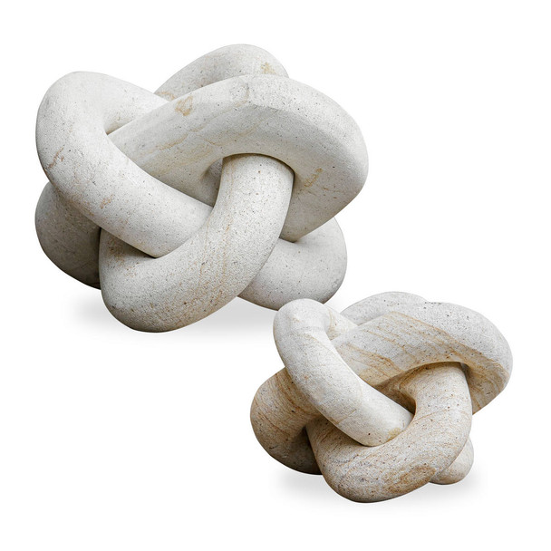 Limestone Link Sculptures Set/2 Organic style Sculpture Decor