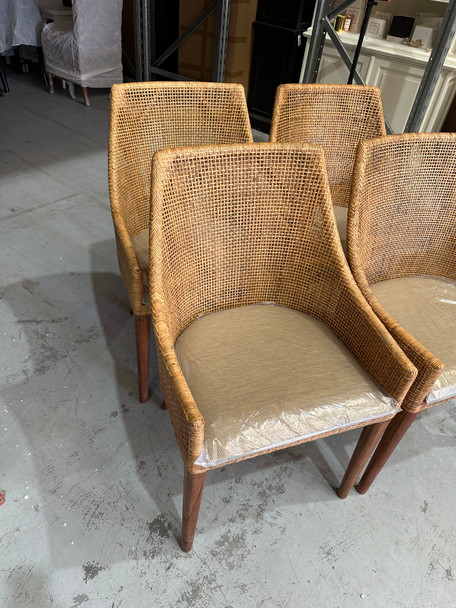 Cuban Armchair - Honey Set of 4 - Darker legs & Seat