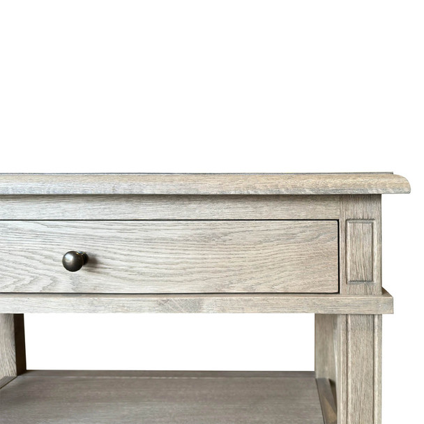 Xavier Large Side Table - Weathered Oak (HL545-105) - Hamptons Style