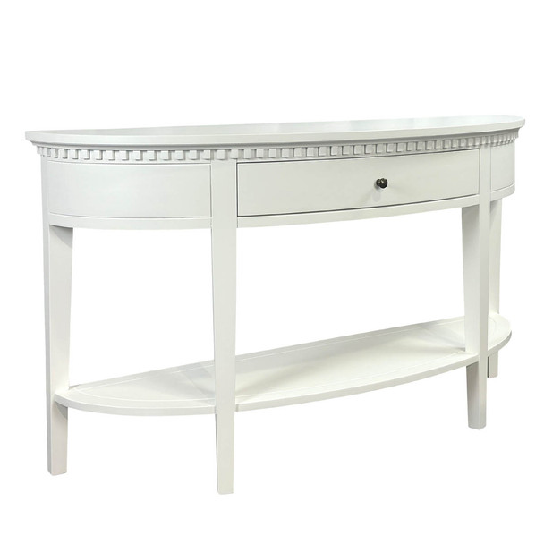 Brittany Curved Console Table - White Living Room Furniture - FH1036-MW
