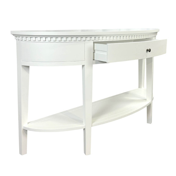 Brittany Curved Console Table - White - Hand made Living Room furniture