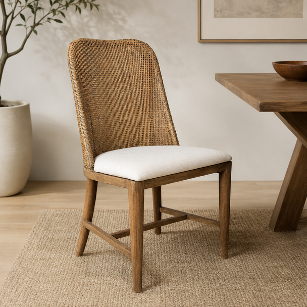 Panama Rattan Dining Chair - Mango Teak Dining Room Furniture - GT-105MT