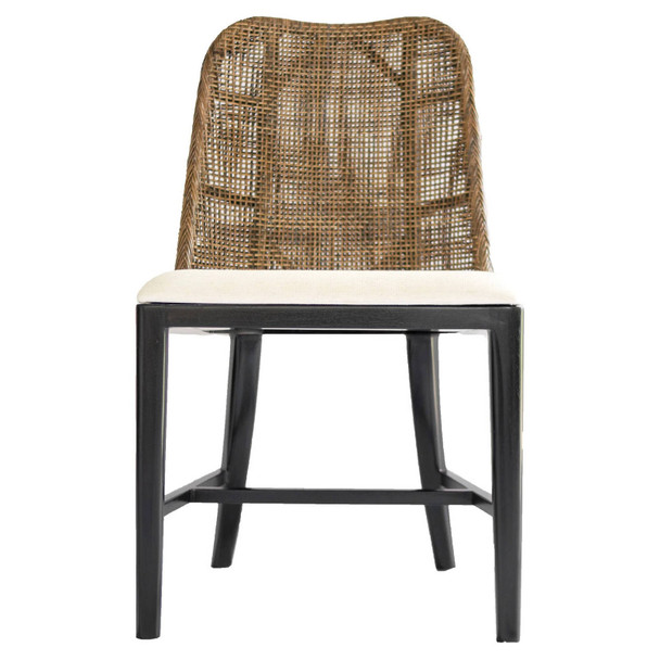 Panama Rattan Dining Chair - Pecan Brown - Coastal style
